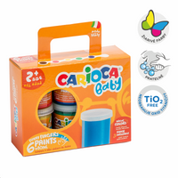 Carioca Baby 2+ vingerverf, 6 potjes van 80 ml
