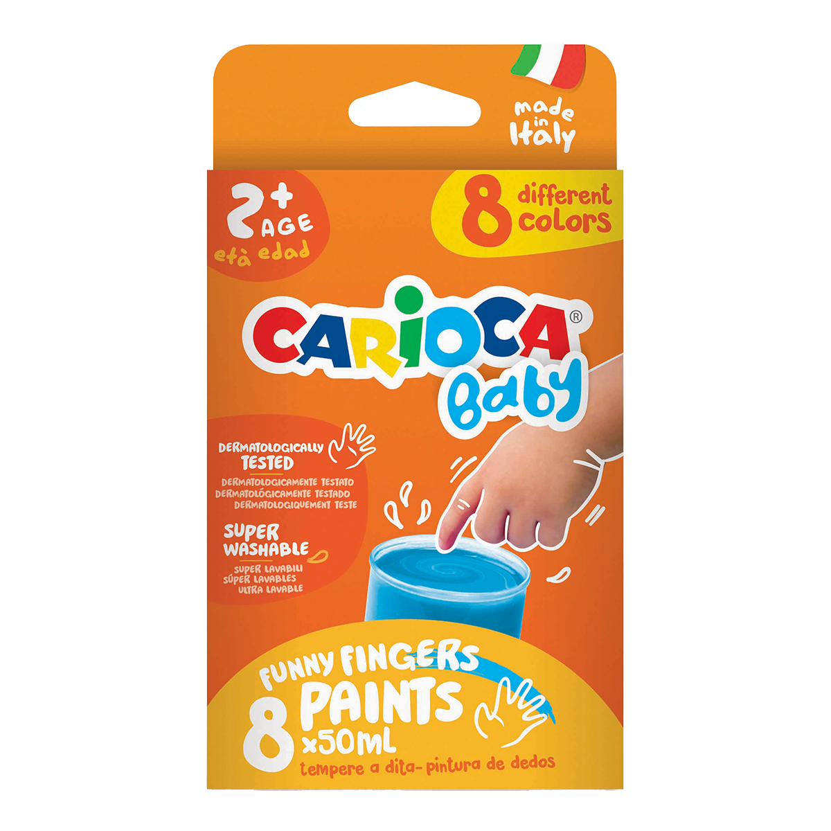 Carioca Baby 2+ vingerverf, 8 × 50 ml