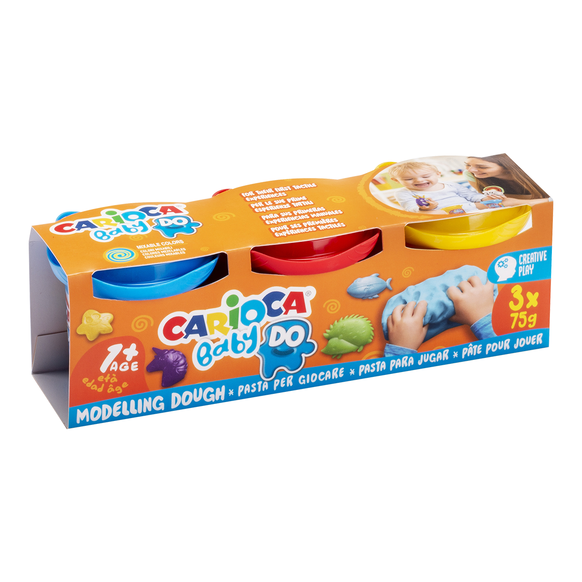 Carioca Baby Do 1+ luchtdrogende klei 3 × 75 g, kleurenmix