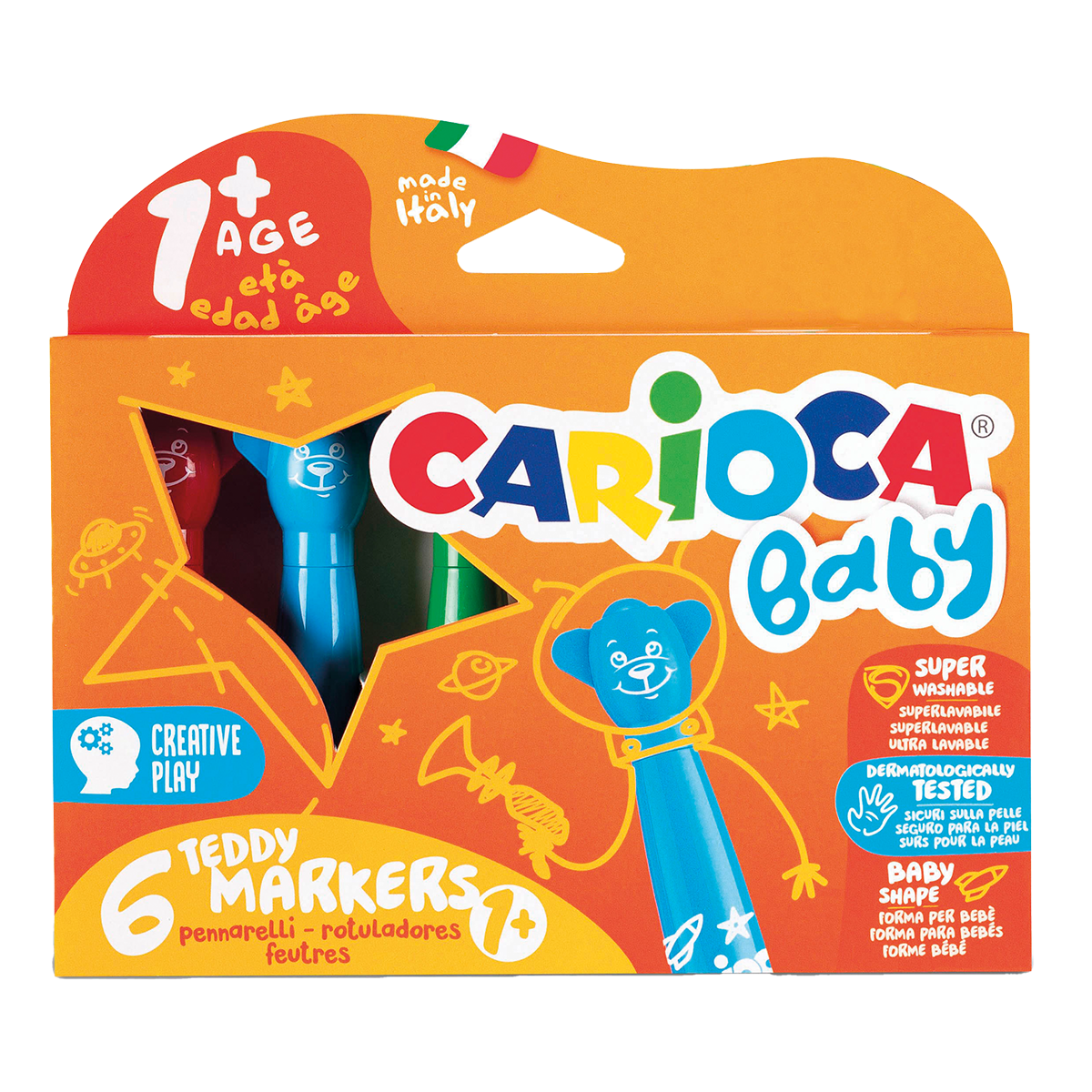 Carioca Baby viltstiften met ronde punt, kleurenmix