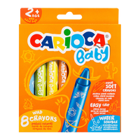 Carioca Baby Wild 2+ waskrijt, 8 stuks