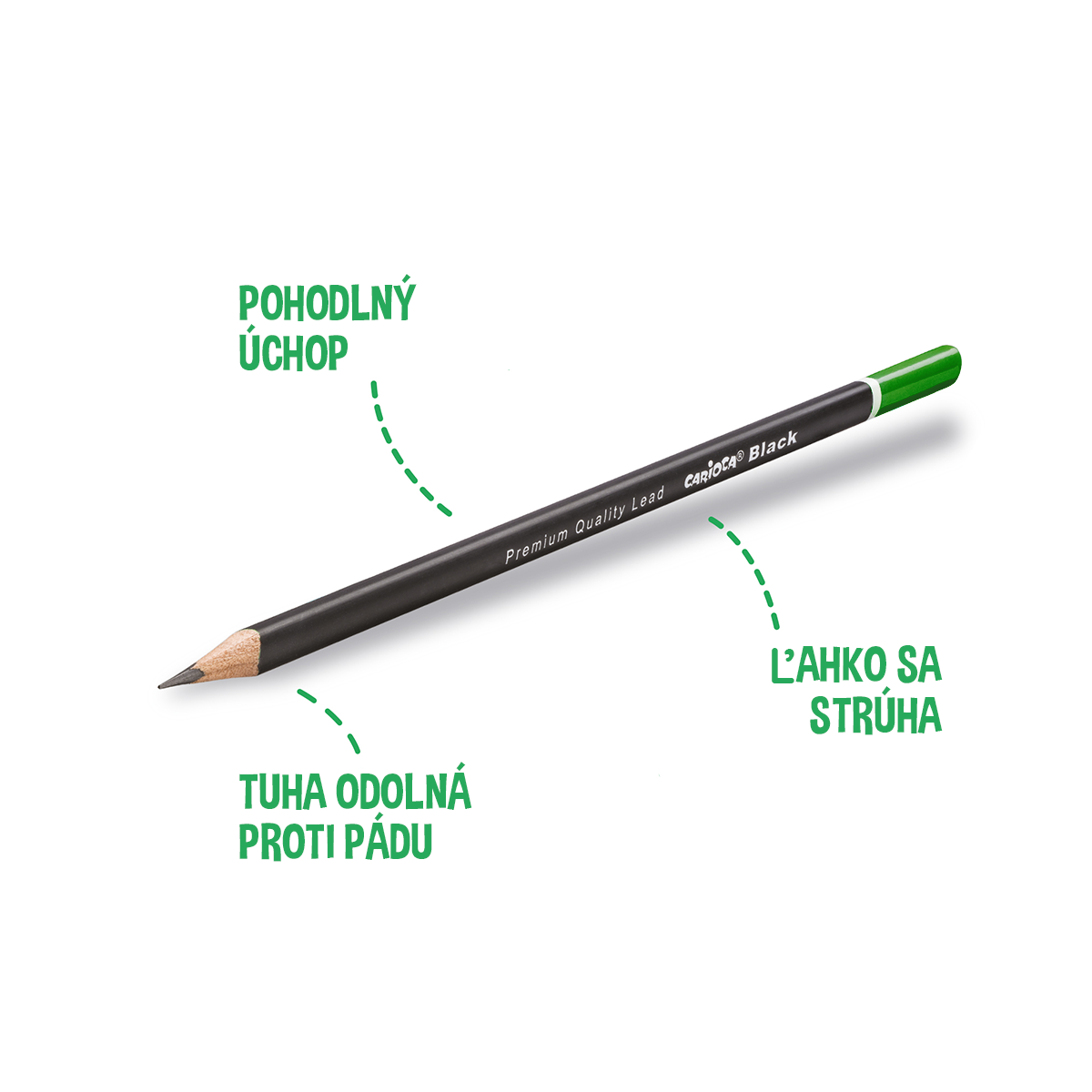 Carioca Black driekantige grafietpotloden, 12 stuks