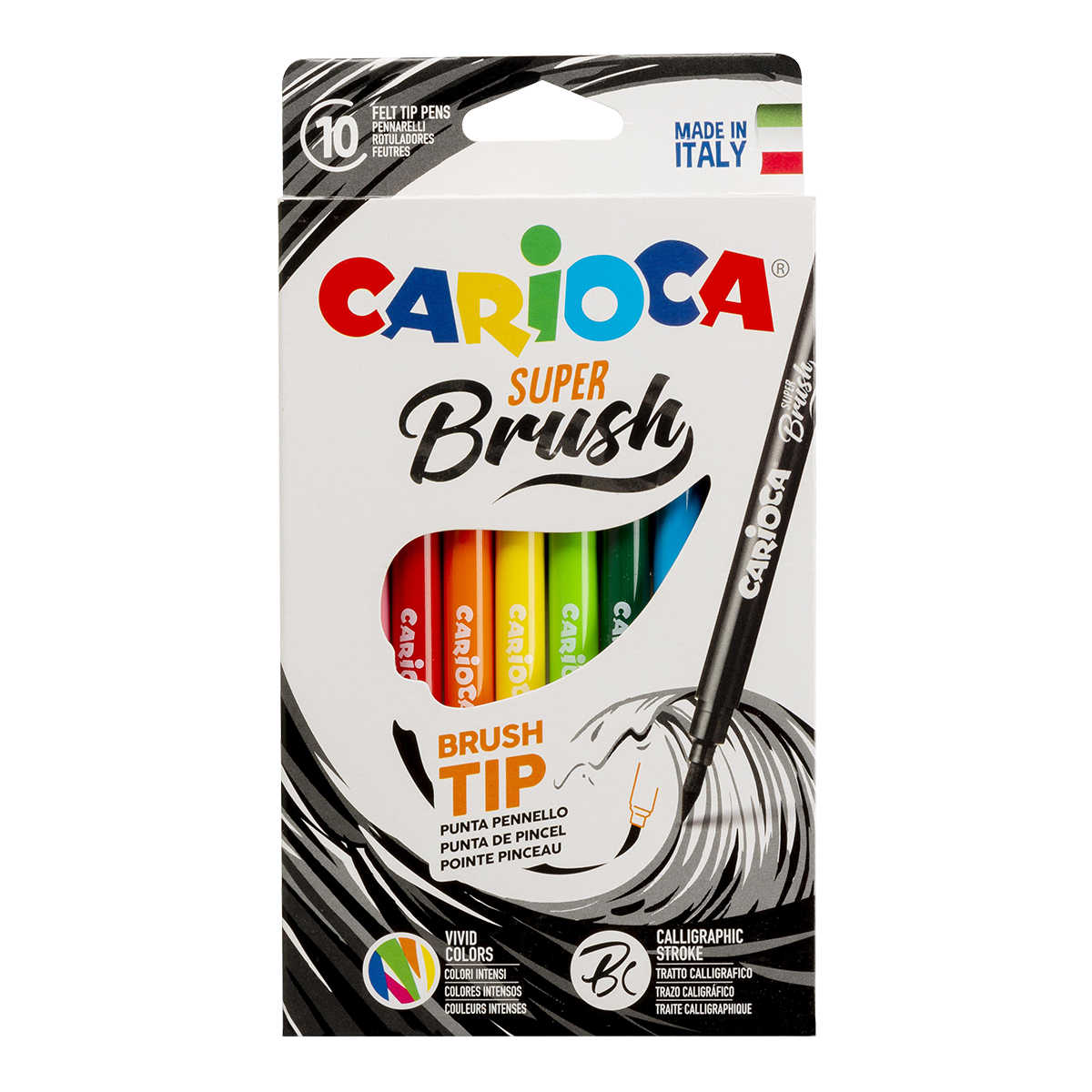 Carioca Brush brushpennen, 10 stuks, kleurenmix
