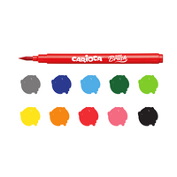 Carioca Brush brushpennen, 10 stuks, kleurenmix