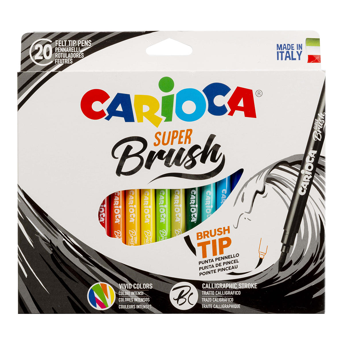 Carioca Brush brushpennen, 20 stuks, kleurenmix