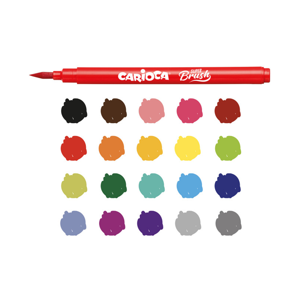 Carioca Brush brushpennen, 20 stuks, kleurenmix