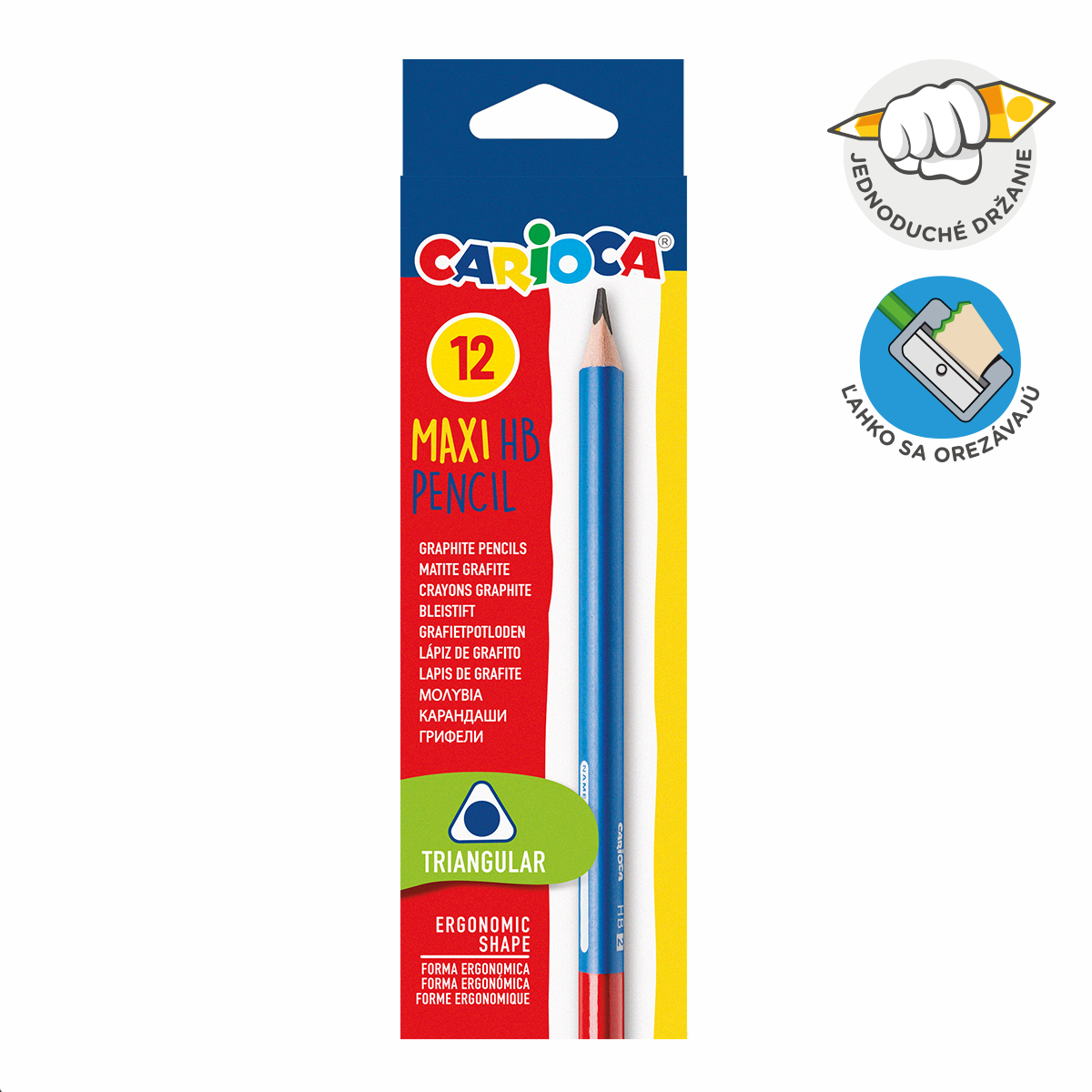Carioca driekantig potlood HB Maxi van hout