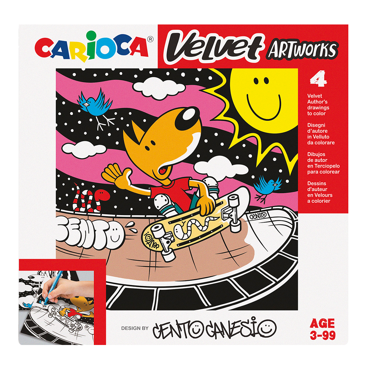 Carioca fluwelen kleurplaten, set van 4 – CENTO Sport