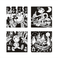Carioca fluwelen kleurplaten, set van 4