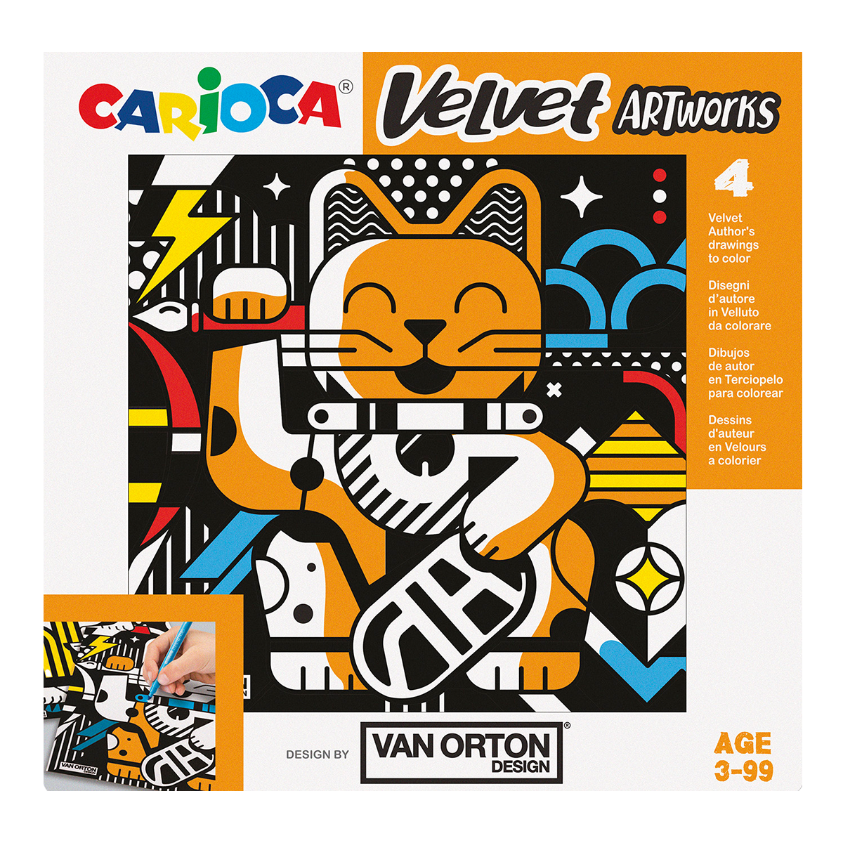 Carioca fluwelen kleurplaten, set van 4 – VAN ORTON Art