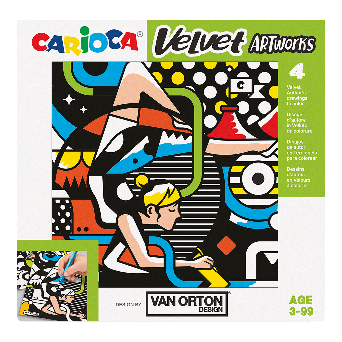 Carioca fluwelen kleurplaten, set van 4 – VAN ORTON Street
