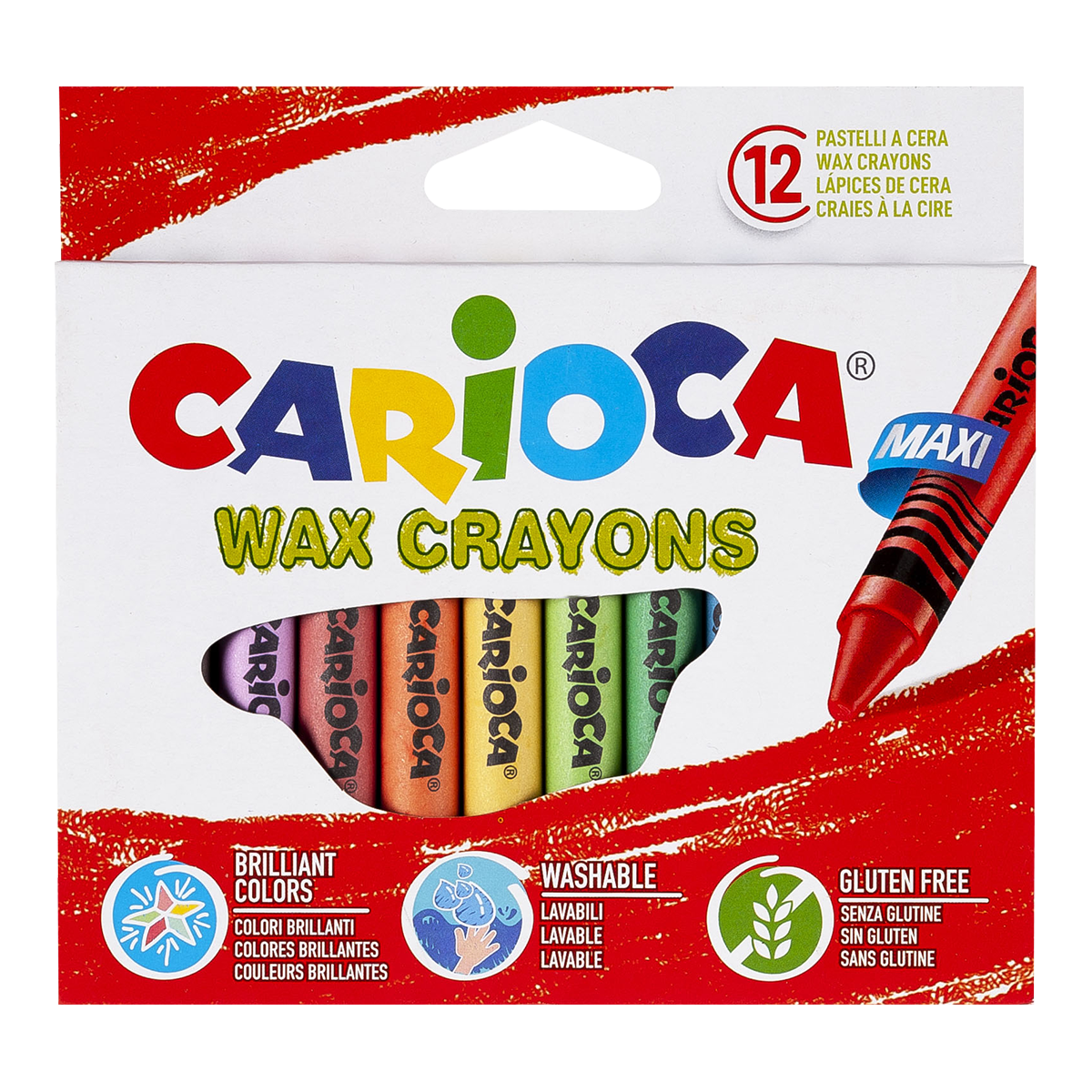 Carioca Maxi waskrijt, 12 stuks