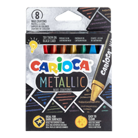Carioca Metallic driekantig waskrijt, 8 stuks