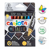 Carioca Metallic driekantig waskrijt, 8 stuks