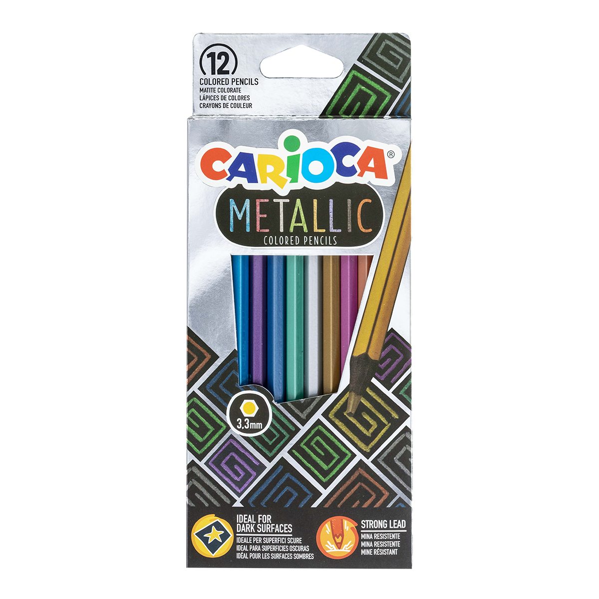 Carioca Metallic zeskantige kleurpotloden, 12 stuks