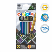 Carioca Metallic zeskantige kleurpotloden, 12 stuks
