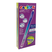 Carioca Oops Easy uitwisbare pen, blauwe inkt, 12 stuks