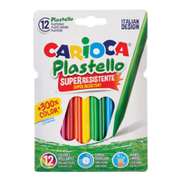Carioca Plastello waskrijt van kunststof, set van 12