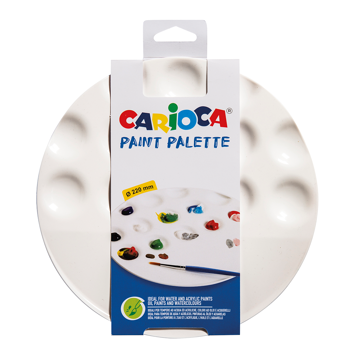 Carioca schilderspalet voor 13 kleuren, plastic