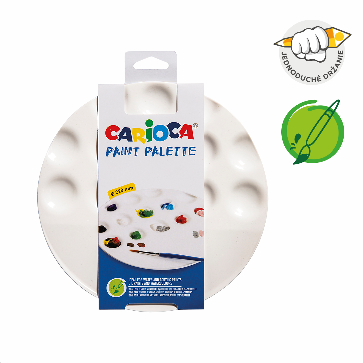 Carioca schilderspalet voor 13 kleuren, plastic