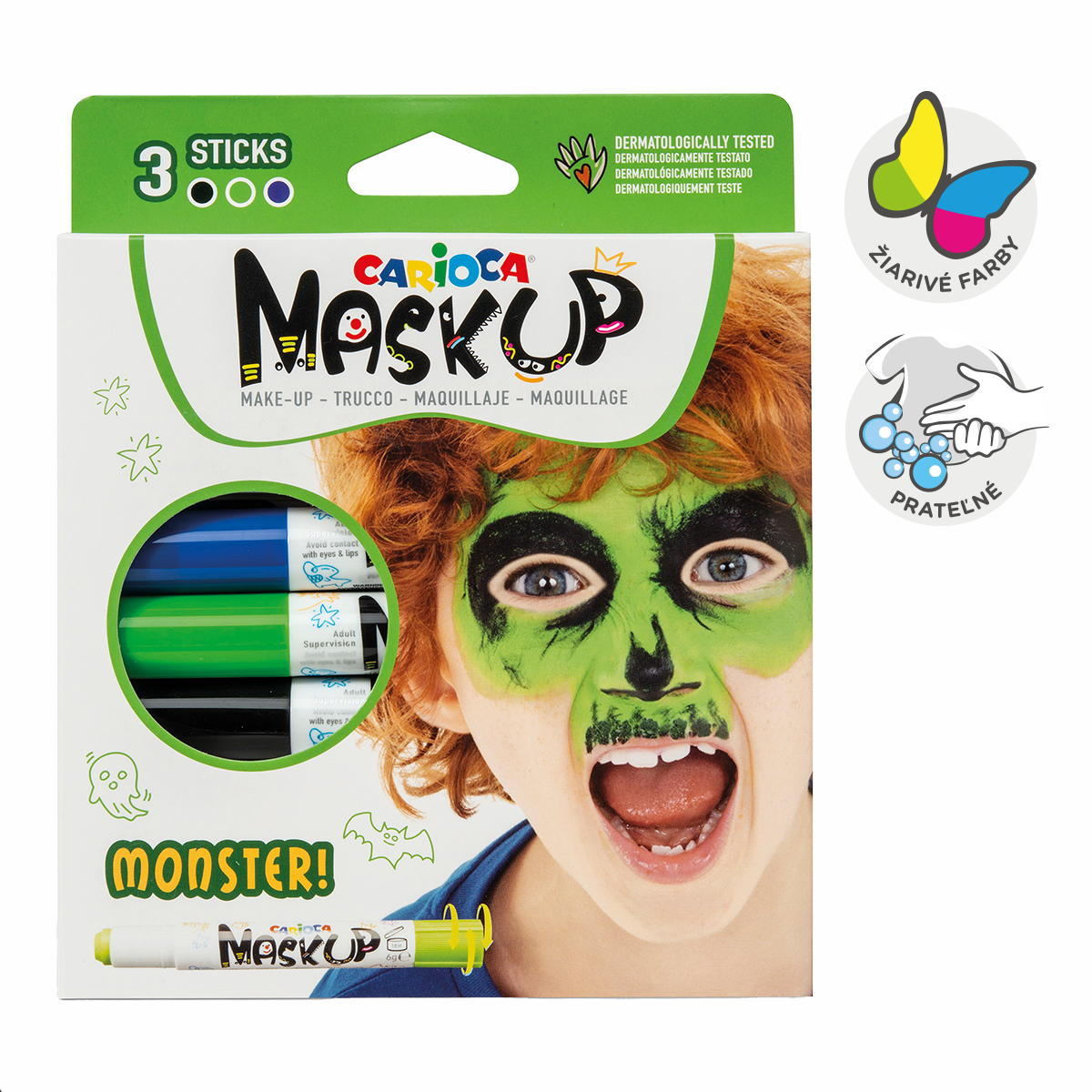 Carioca schmink in draaistift, set van 3 stuks – Monster