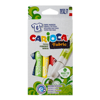 Carioca textielstiften maxipunt, 6 of 12 stuks