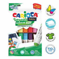 Carioca textielverf in stick, set van 10 kleuren