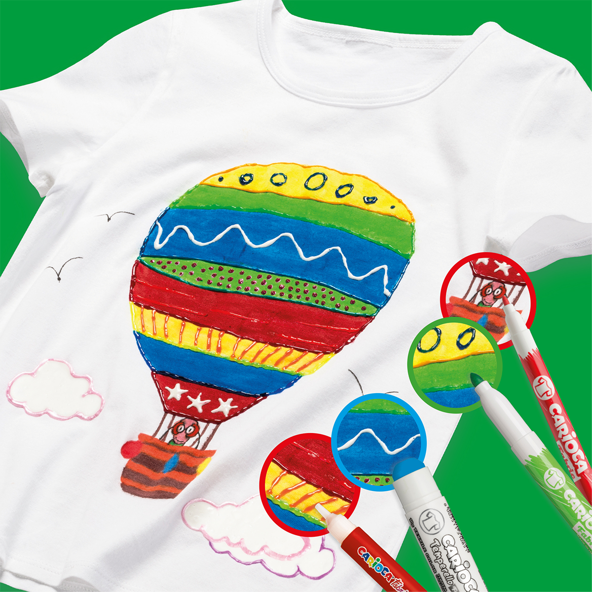 Carioca textielstiften maxipunt, 6 of 12 stuks – afbeelding 4