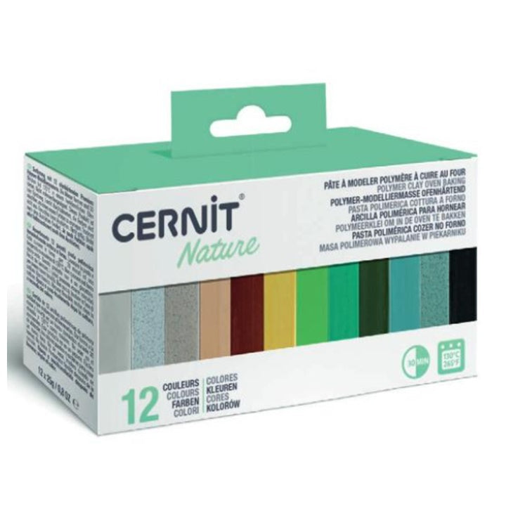 CERNIT Polymer Clay Set of 12 x 25 g Nature, image 1