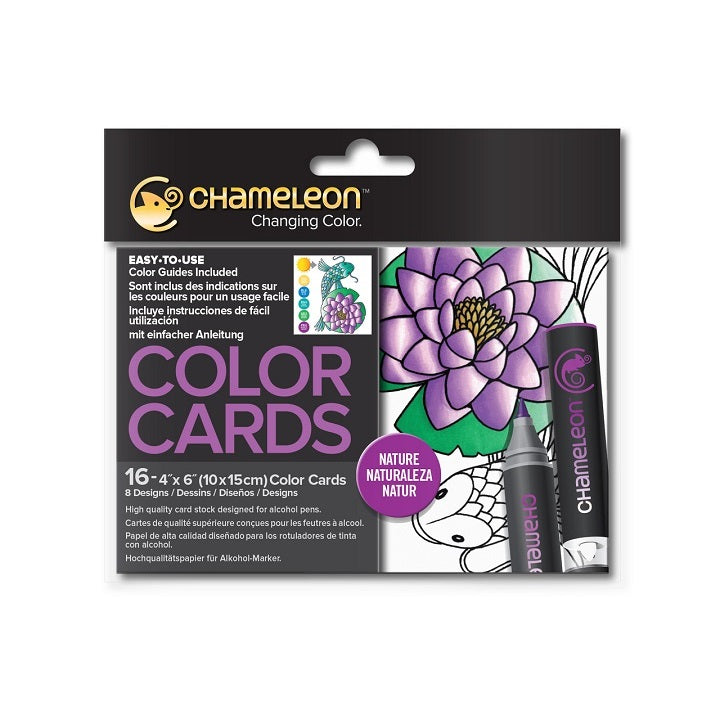 Chameleon Nature Coloring Cards, Set of 16