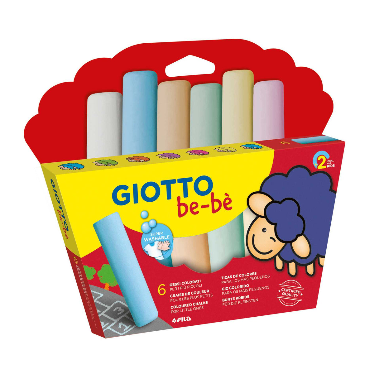 Stoepkrijt GIOTTO Be-Be, 6 kleuren