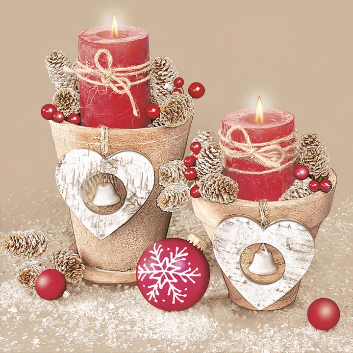 Christmas Candle Magic Decoupage Napkins - 1 pc