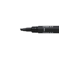 Uni Pin fineliner met beitelpunt, zwart – afbeelding 4