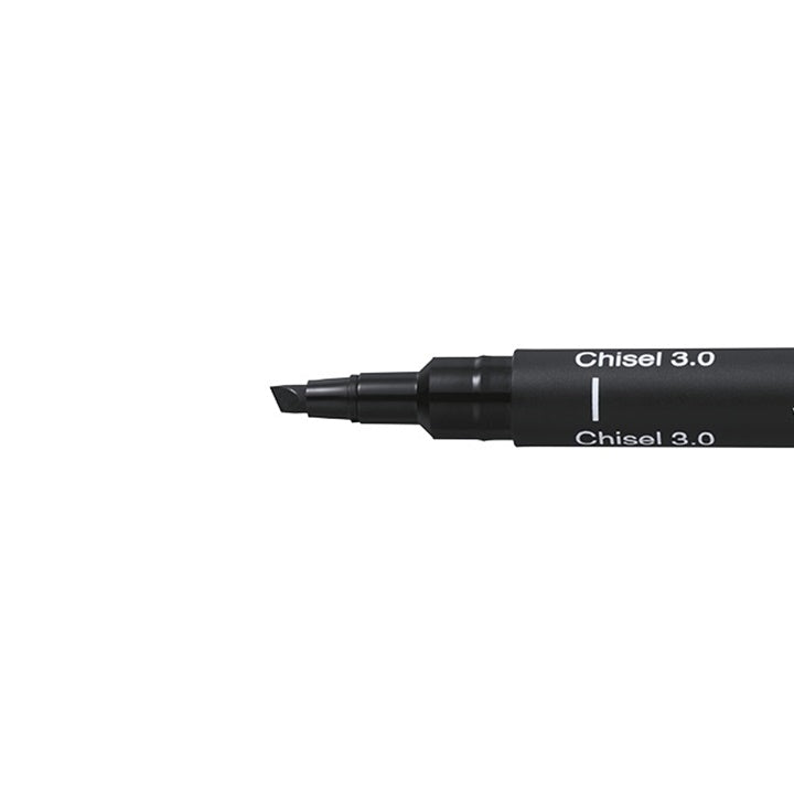 Uni Pin fineliner met beitelpunt, zwart – afbeelding 4