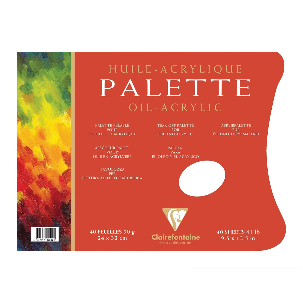 Clairefontaine afscheurpalet 24 × 32 cm, 90 g/m², 40 vel