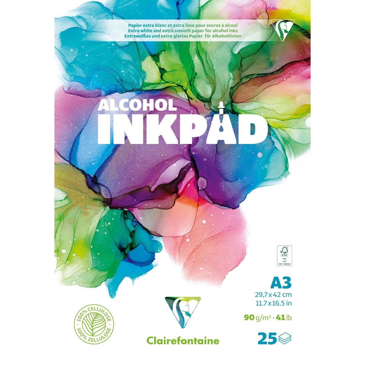 Clairefontaine blok voor alcoholinkt 90 g/m², 25 vel, A5 of A3