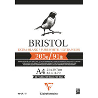 Clairefontaine Bristol tekenblok 205 g/m², 20 vel, A4 en A3
