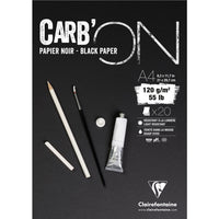 Clairefontaine Carb'On tekenblok zwart papier 120 g/m², 20 vel