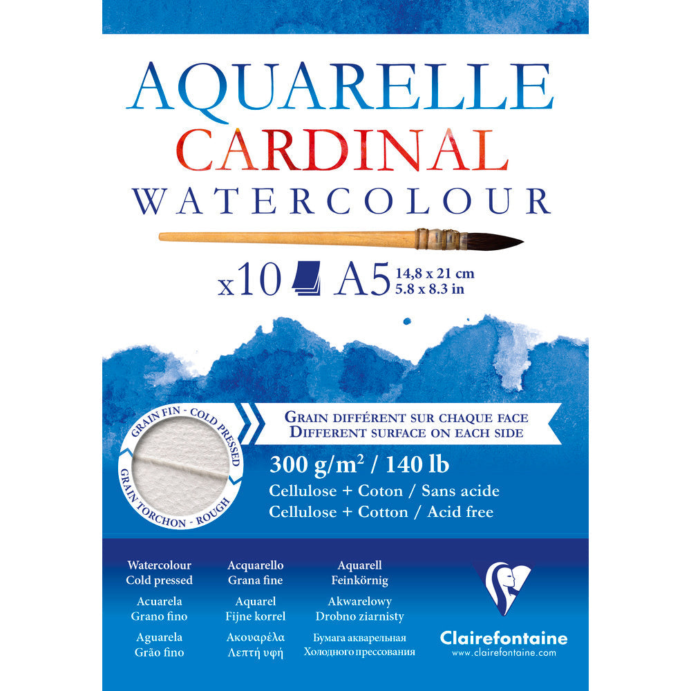 Clairefontaine Cardinal aquarelblok 300 g/m², 10 vel