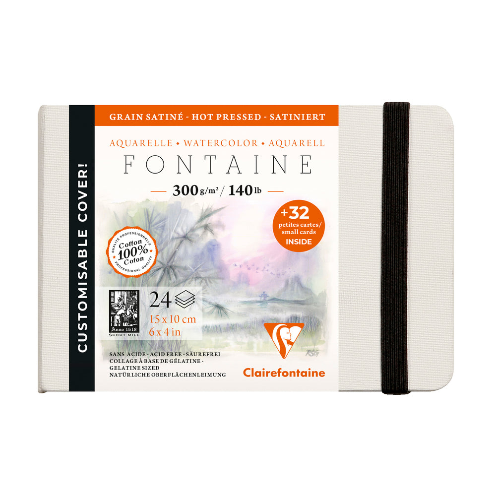 Clairefontaine Fontaine aquarelschetsboek 300 g/m² met harde kaft