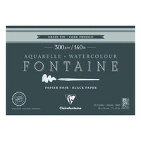 Clairefontaine Fontaine zwart aquarelblok 300 g/m², 100% katoen