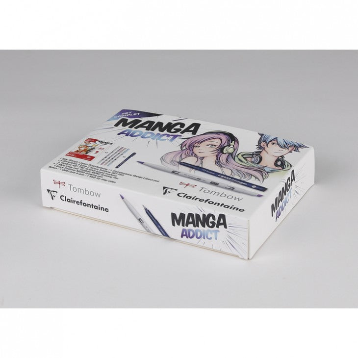Clairefontaine Manga Addict tekenset voor manga met Tombow, A5