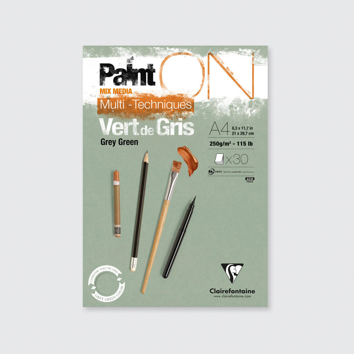 Clairefontaine Paint'On mixed-mediablok 250 g/m², gelijmd