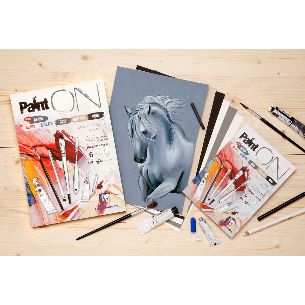 Clairefontaine Paint'On mixed-mediablok nr. 6, 250 g/m², 24 vel