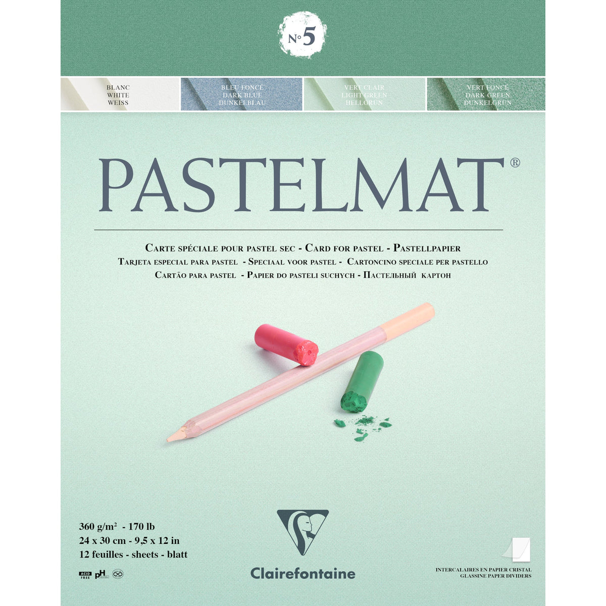 Clairefontaine Pastelmat blok voor pastelkrijt 360 g/m², 12 vel – 5 24