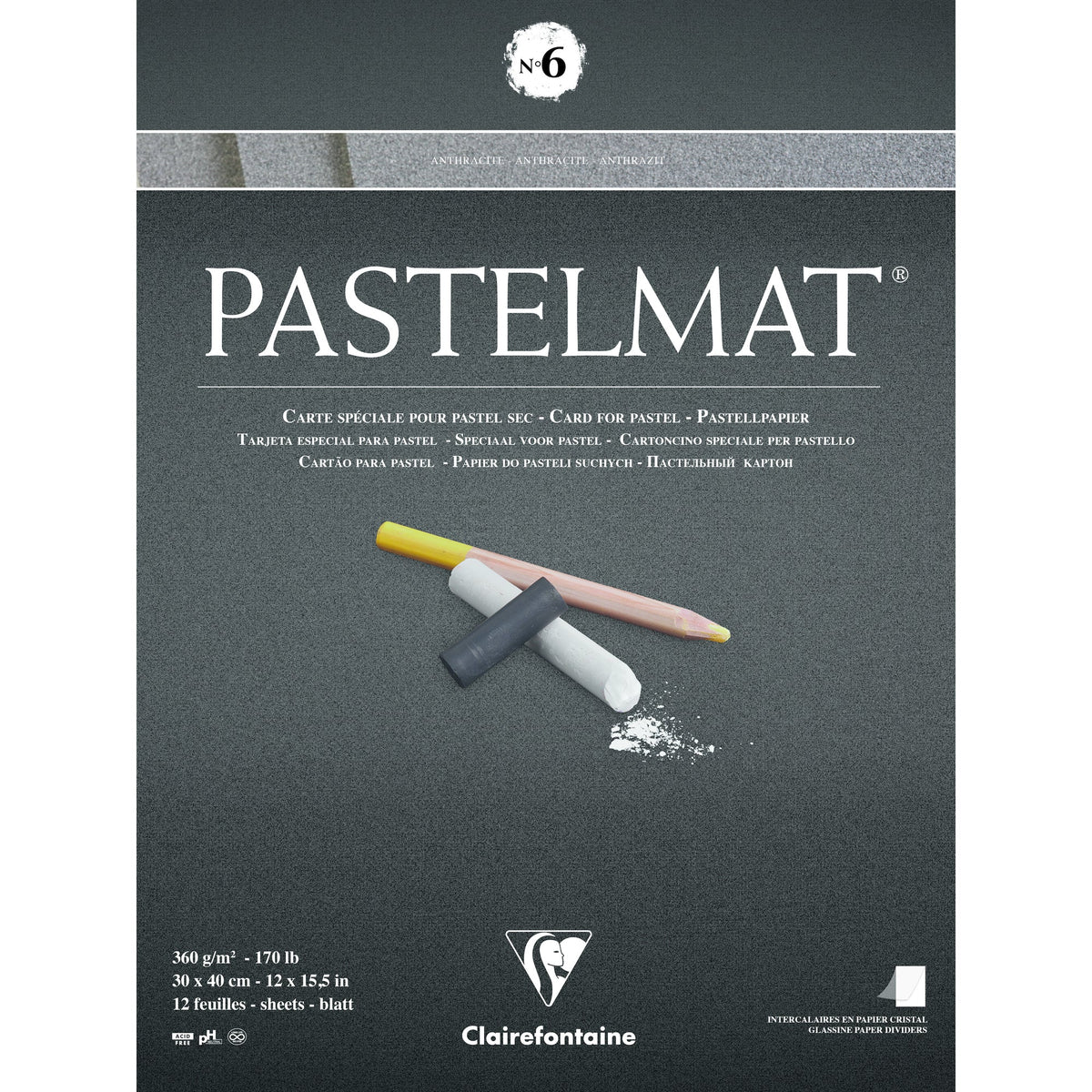 Clairefontaine Pastelmat pastelblok 360 g/m², 12 vel