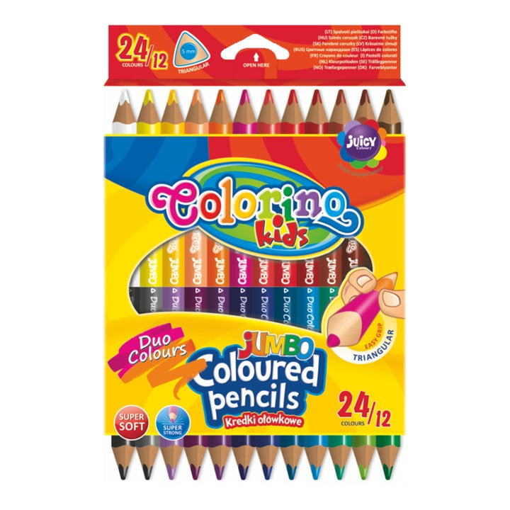 Colorino Double-Sided JUMBO Colored Pencils, 12 pcs