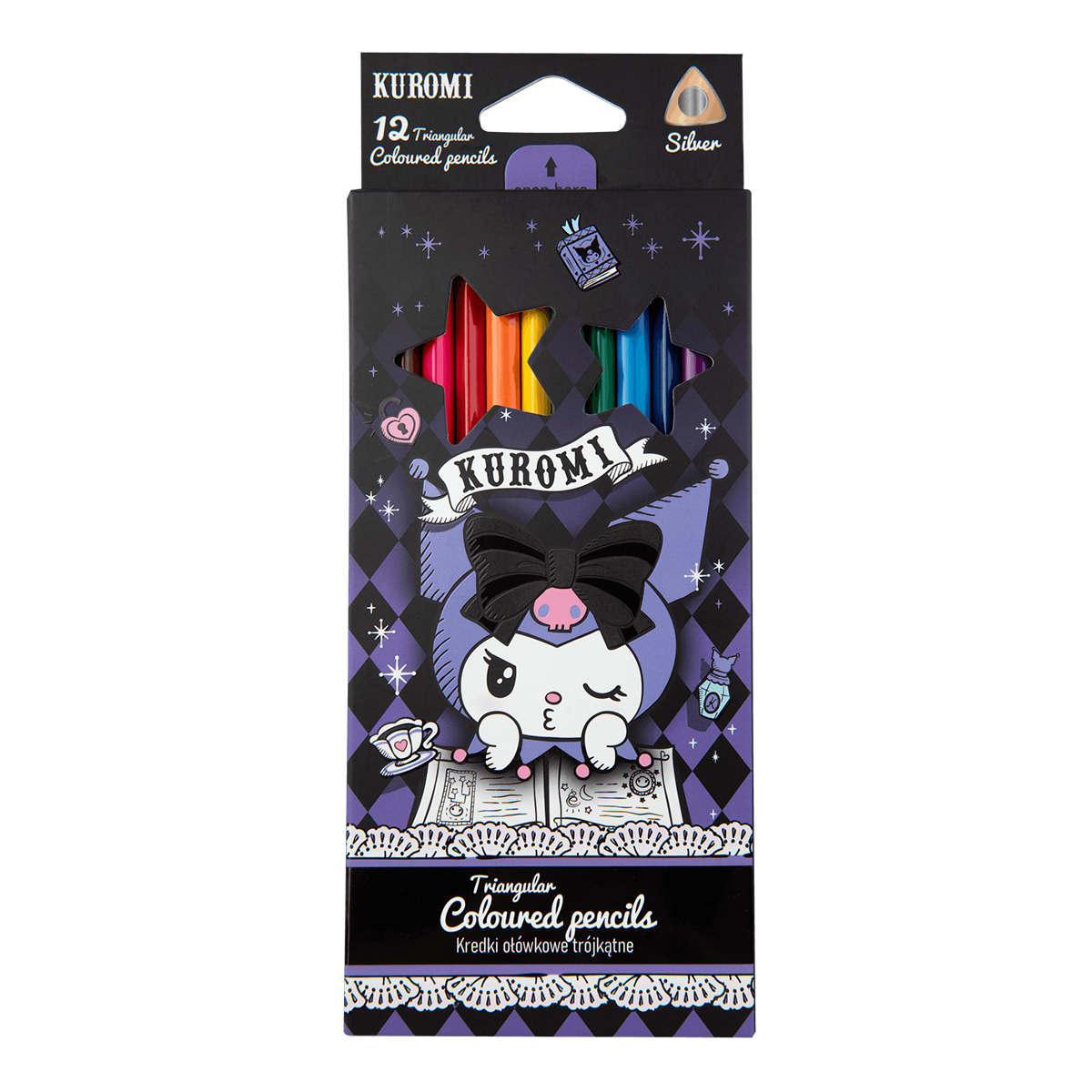 Colorino driekantige kleurpotloden Kuromi, 12 kleuren