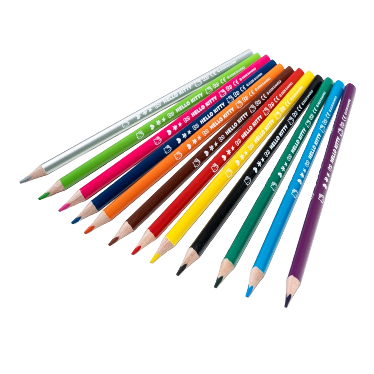 Colorino Hello Kitty driekantige kleurpotloden, 12 kleuren