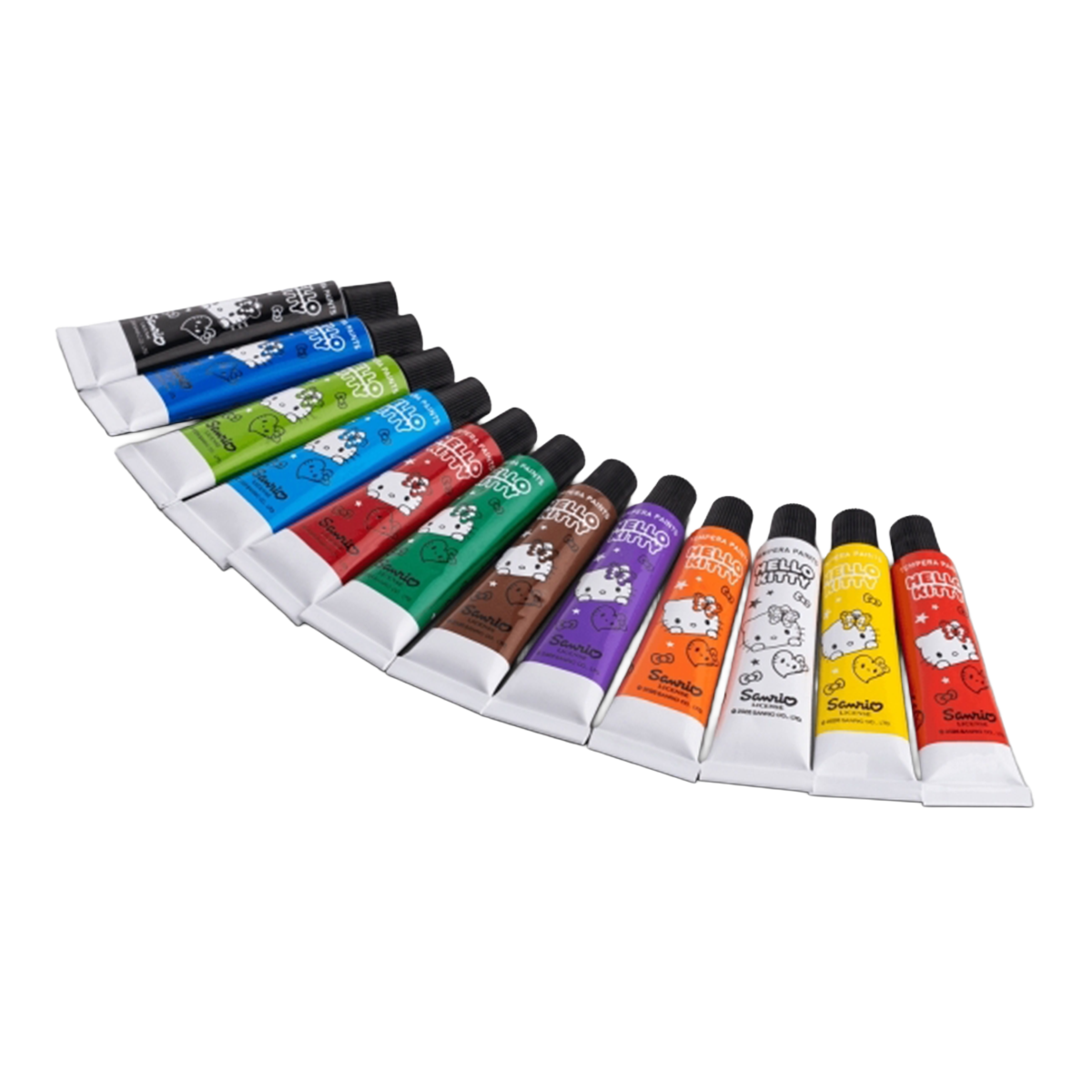 Colorino Hello Kitty plakkaatverf in tubes, 12 kleuren